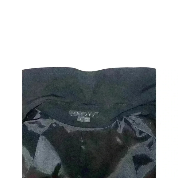 Theory Black One Button Virgin Wool Blend Career Blazer women's size Small - Picture 6 of 9